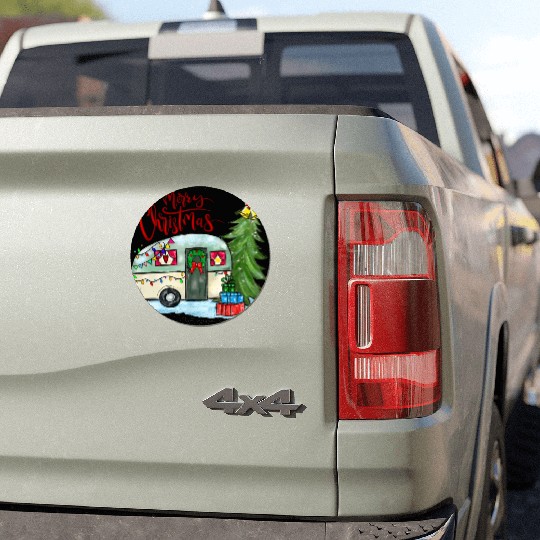 Merry Christmas Happy Camper Funny Camping Life Car Magnets