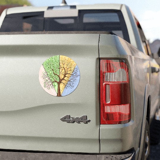 Four Seasons Trees Car Magnets