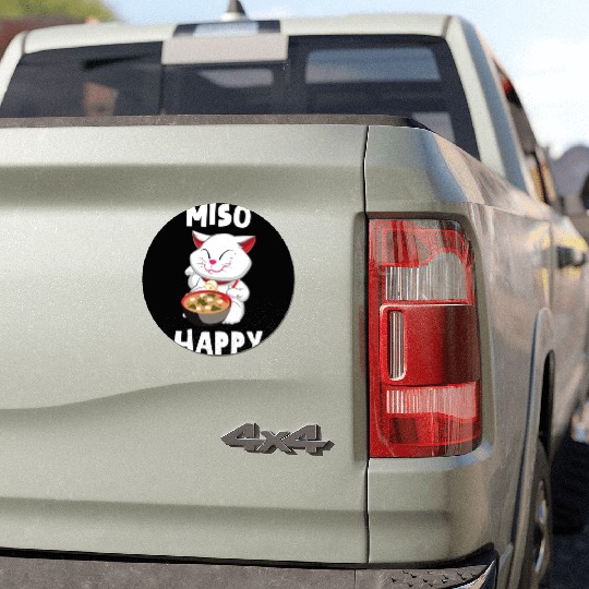 Miso Happy Funny Japanese Cat Miso Car Magnets