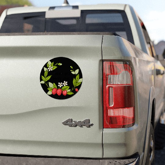 Thank you berry much, cute pun with strawberry Car Magnets