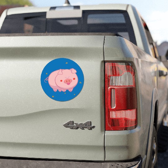 kawaii cute pink baby pig for farm animal lovers Car Magnets