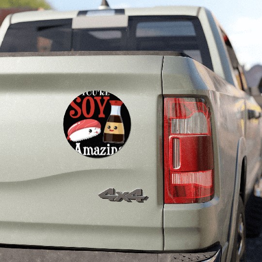 Funny sushi japan soy sauce motif Car Magnets