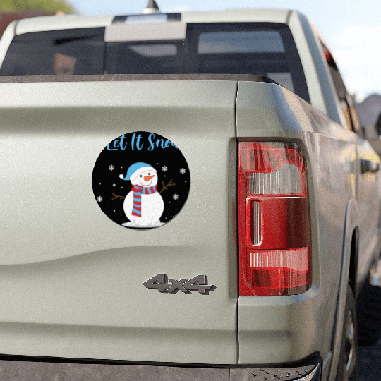 Xmas Christmas Let it Snow Snowman Snowflakes Car Magnets