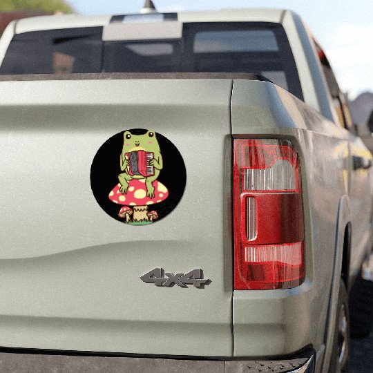 Frog On A Mushroom Accordion Player Accordionist Car Magnets