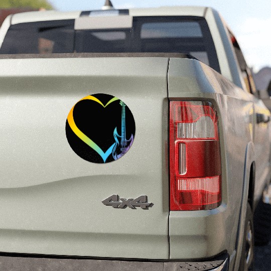 Guitar Heart - Bass Guitar Heart Bass Guitarist Car Magnets