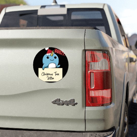 Narwhal christmas funny prison Car Magnets