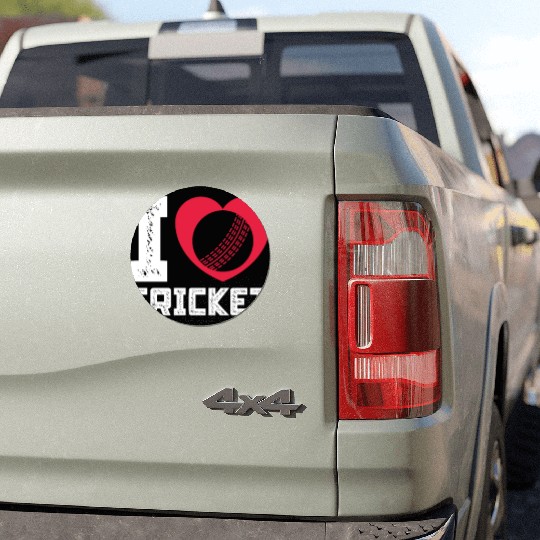 I Love Heart Cricket Car Magnets