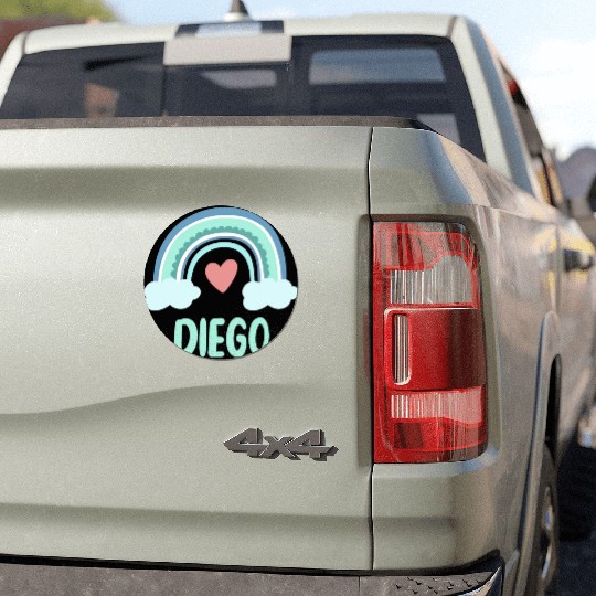 Diego Name Rainbow Baby Car Magnets