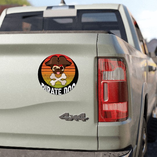 Pug Pirate Dog Car Magnets