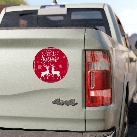 Let it snow with beautiful deer Car Magnets