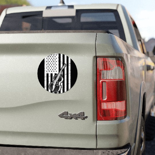 Double Bassist US Flag Double Bass Instrument Car Magnets