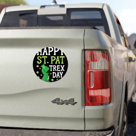 Happy St. Pat Trex Day Saint Patrick Dinosaur Car Magnets