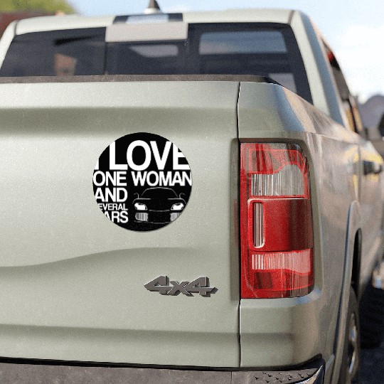 Funny Car Guy Gift - I Love One Woman And Several Car Magnets