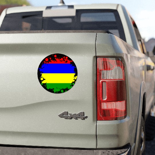 Mauritius blob flag design Car Magnets