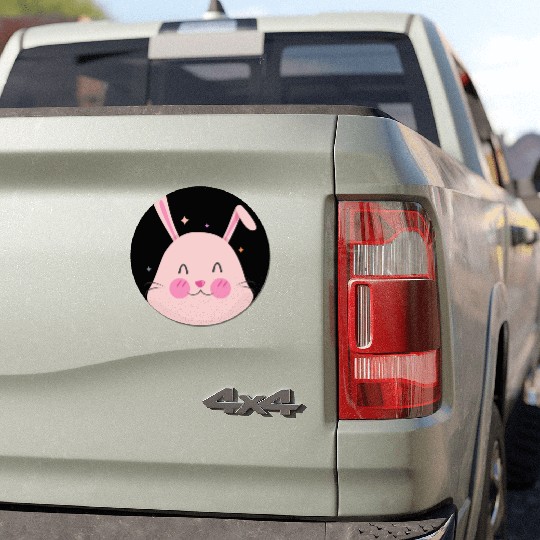 Cute Rabbit Bunny Cartoon Animals Character Design Car Magnets