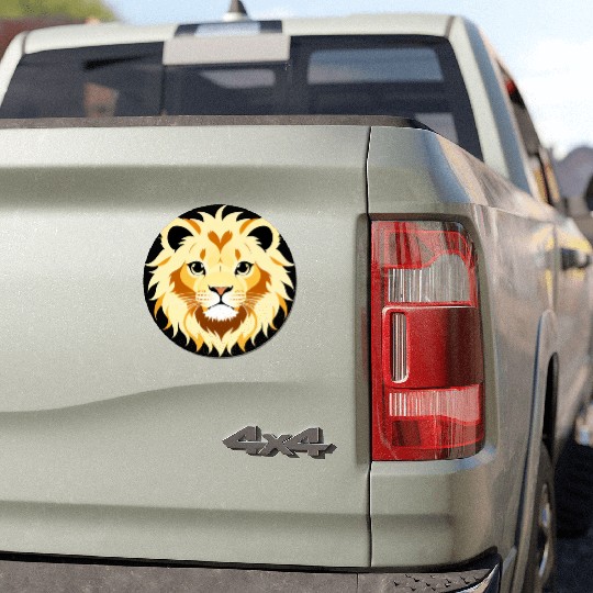 Royal Cartoon Lion - King of the Jungle 4 Car Magnets