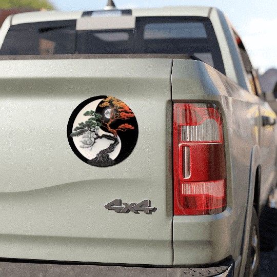 Yin and Yang Bonsai Tree Car Magnets
