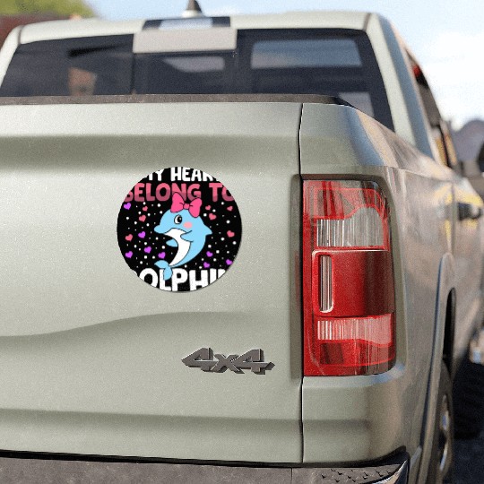 Valentines Day My Heart Belong to My Dolphin Boys Car Magnets