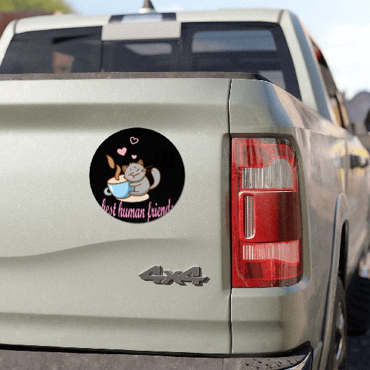 cats and coffee best human friends Car Magnets