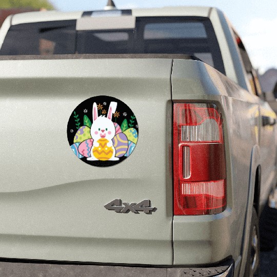 Cute Easter Bunny Egg Hunt Car Magnets