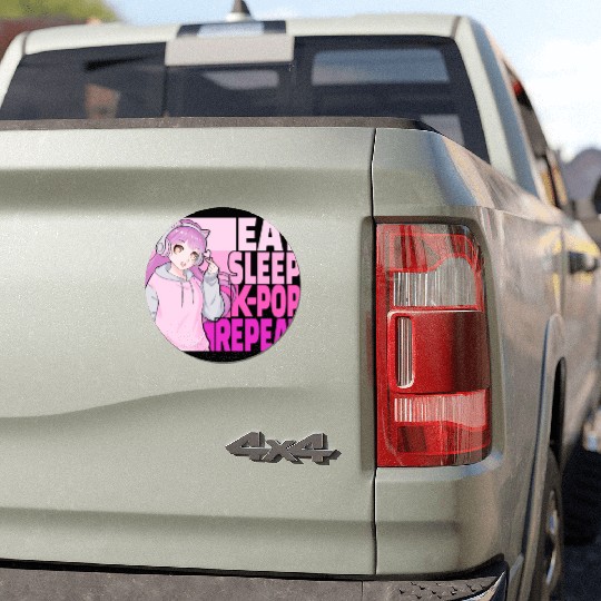 Eat Sleep K-POP Repeat Kawaii Korean Anime Girl Car Magnets