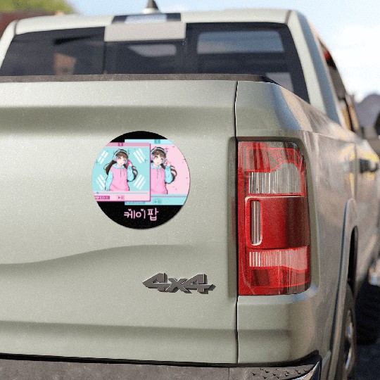 Cute Anime Kpop Girl Vaporwave Aesthetic Car Magnets