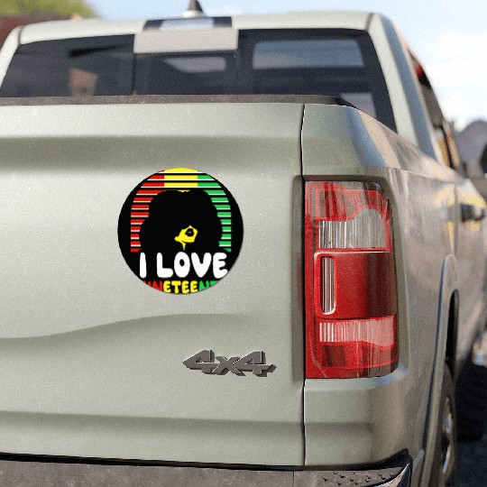 I Love Juneteenth 1865 Black American African Car Magnets