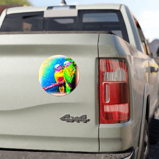 A Vibrant and Joyful Rainbow Birds. Buy Now Car Magnets