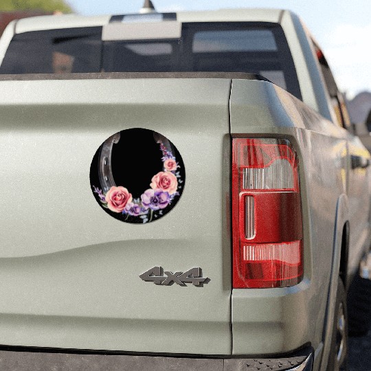 Lucky Floral Horseshoe Car Magnets