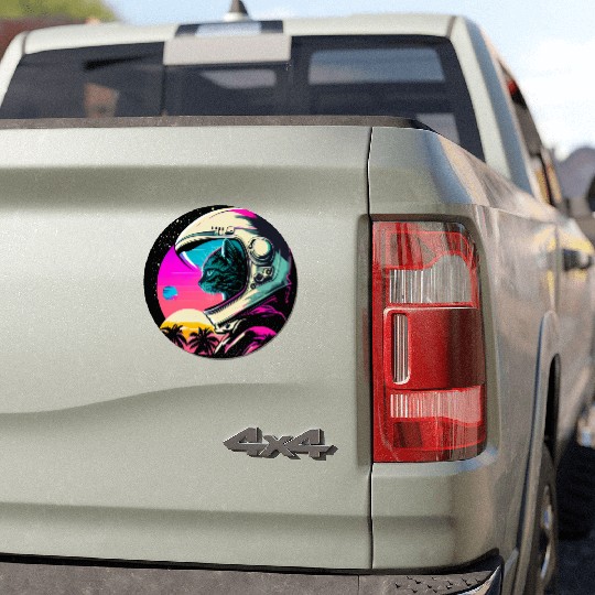 Aesthetic Vaporwave Space Cat 80s 90s Astronaut Car Magnets