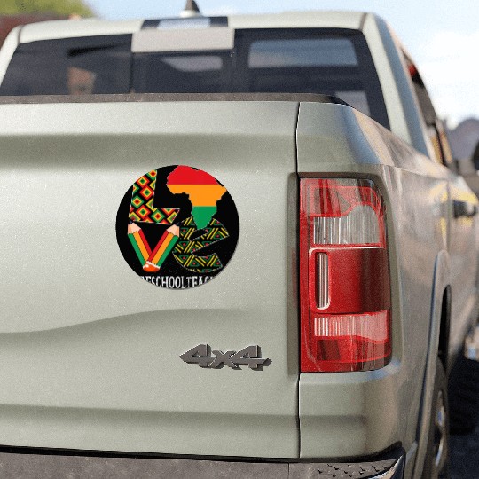 Preschool Teacher Love African American Car Magnets