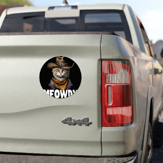 Meowdy Cat Meme Country Meow Howdy Funny Car Magnets