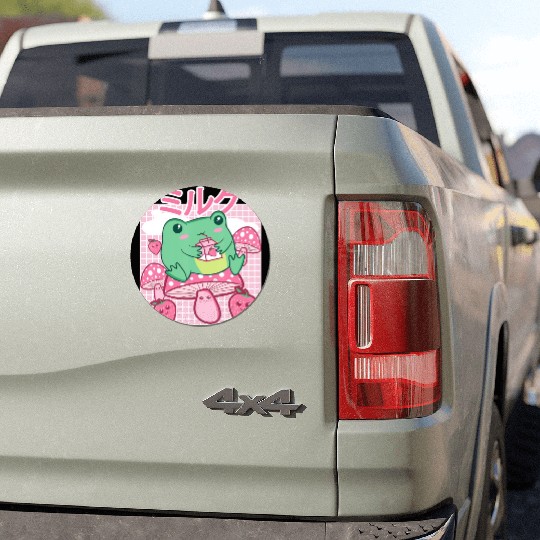 Cottagecore Aesthetic Kawaii Frog Drinking Japanes Car Magnets