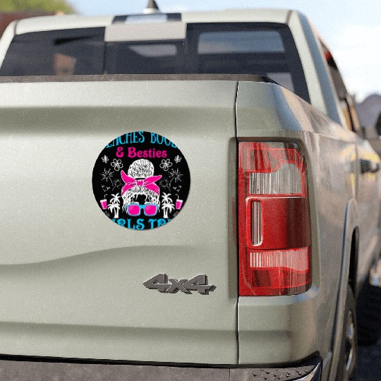 Beaches Booze Besties Girls Trip Spring Break Car Magnets