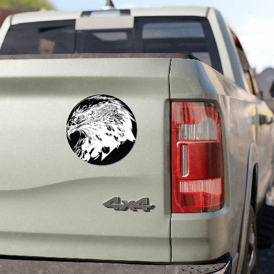 Elegant Eagle In Vintage T Tattoo Style Car Magnets