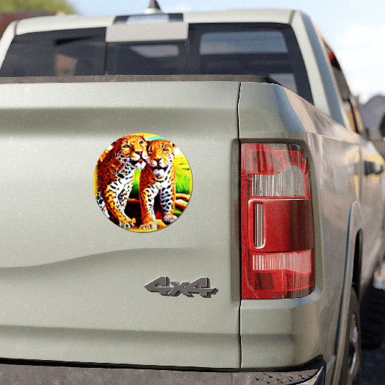 Jaguars Animals Nature oil Painting. Buy Now Car Magnets