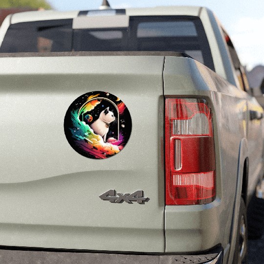 Space Cat on Galaxy Cat Lover Car Magnets