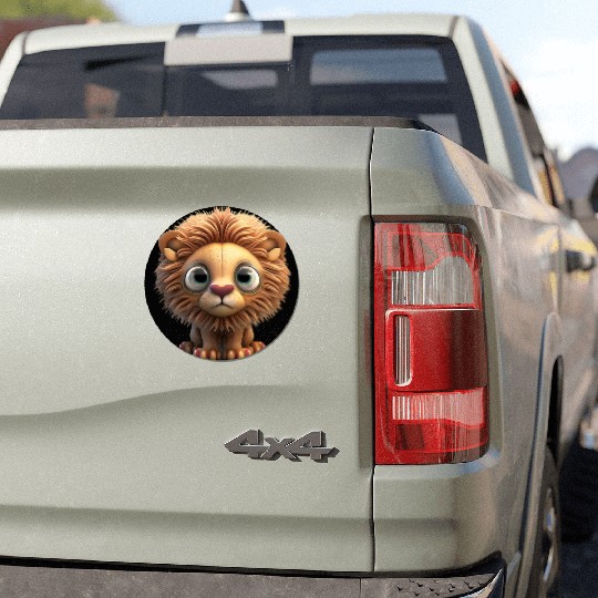 Cute little lion comic character Car Magnets