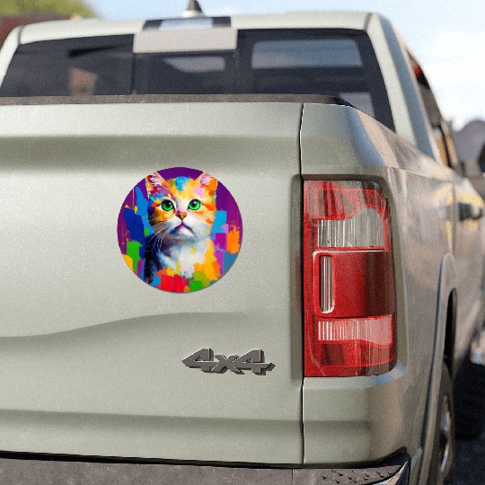 Oil Painting Style Cat Portrait Design for Cat Car Magnets
