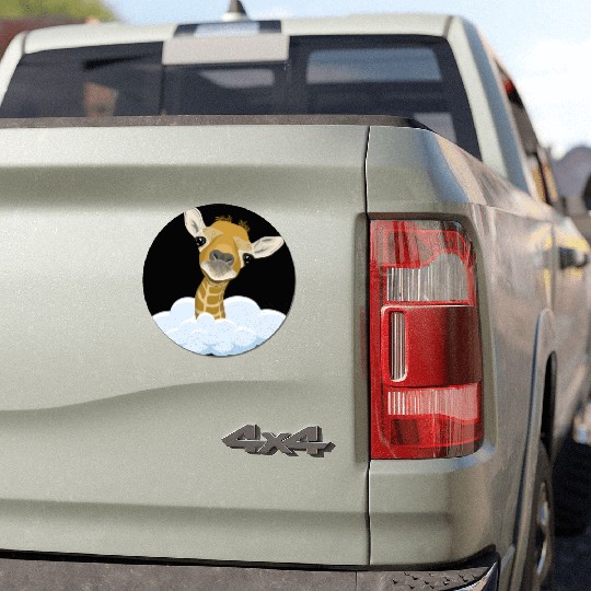 Giraffe with overlook Car Magnets