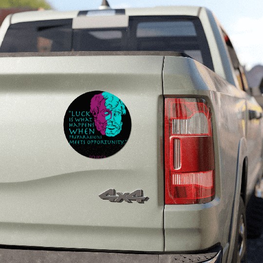 Seneca Stoic Philosophy Quote, Luck Car Magnets