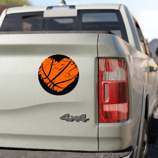 I Love Basketball with Heart Shape Car Magnets