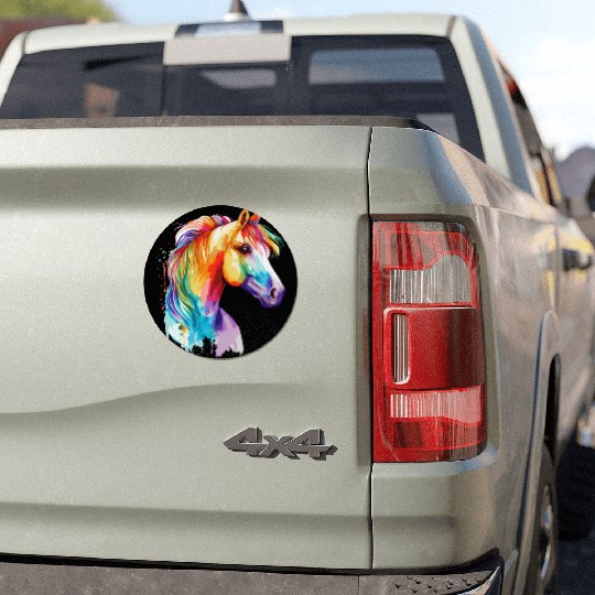Watercolor Horse Pony Colorful Pet Ponys Lover Car Magnets