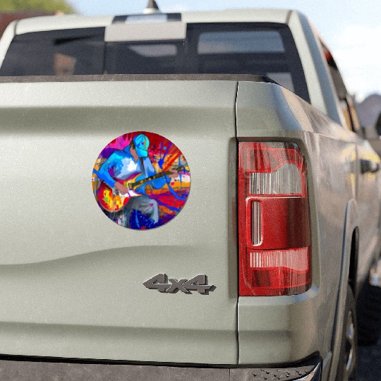 Guitar Player Graffiti Art Car Magnets