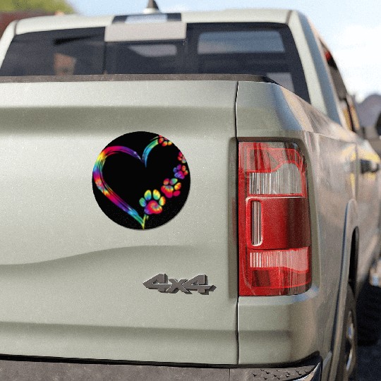 Dog Mom Dad Puppy Love Dogs Paw Print Heart Car Magnets
