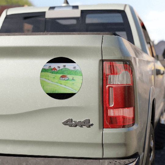 green grass Car Magnets
