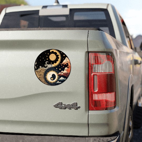 Sun and moon yin yang Car Magnets
