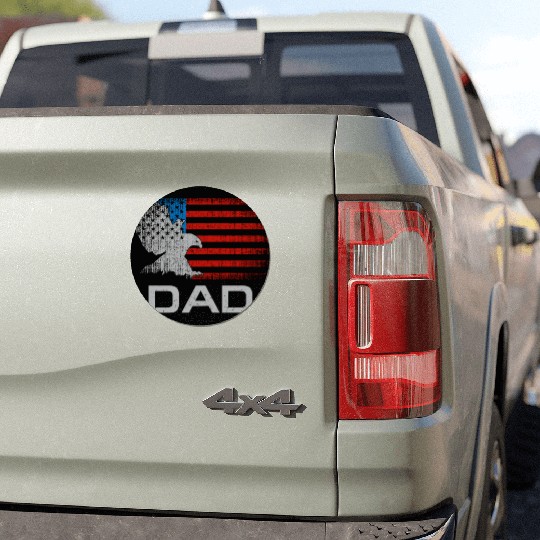 Dad US American Flag For Men Father's Day Husband Car Magnets