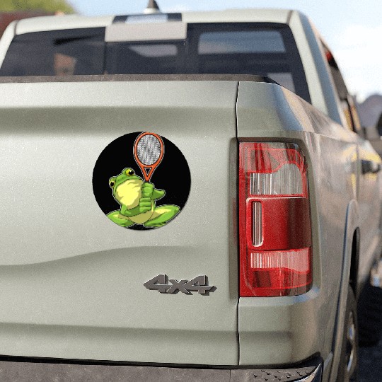 Frog At Tennis With Tennis Racket Car Magnets