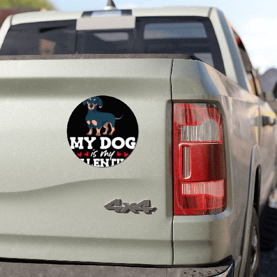 My Dog Is My Valentine Date Cute Doggy Car Magnets